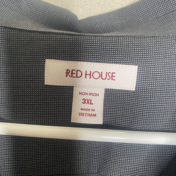 Red House Non-Iron Tunic Top Size 3XL Button-Up Black & White Check Long Sleeve - Picture 2 of 10